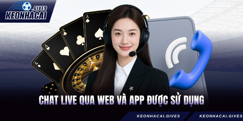 Chat live qua web và app được sử dụng nhiều nhất